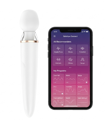 Смарт вібромасажер зі змінною головкою Satisfyer Double Wand-er SO6135 фото