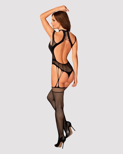 Ажурний бодістокінг з отворами Obsessive Bodystocking G327 black SO7248 фото