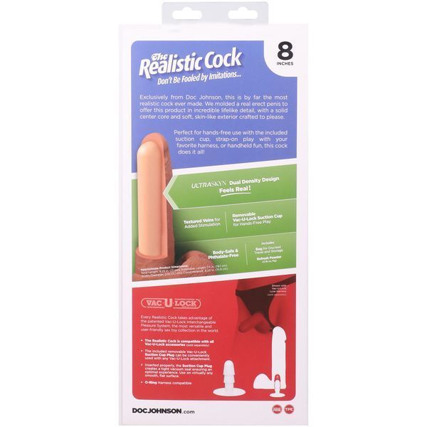 Фалоімітатор Doc Johnson The Realistic Cock ULTRASKYN - 8 Inch with Balls Caramel SX4428 фото