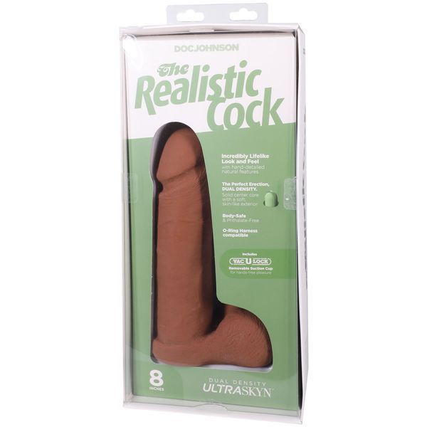 Фалоімітатор Doc Johnson The Realistic Cock ULTRASKYN - 8 Inch with Balls Caramel SX4428 фото