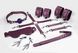Набір Feral Feelings BDSM Kit 7 Burgundy, наручники, поножі, конектор, маска, падл, кляп, затискачі SO8278 фото 2