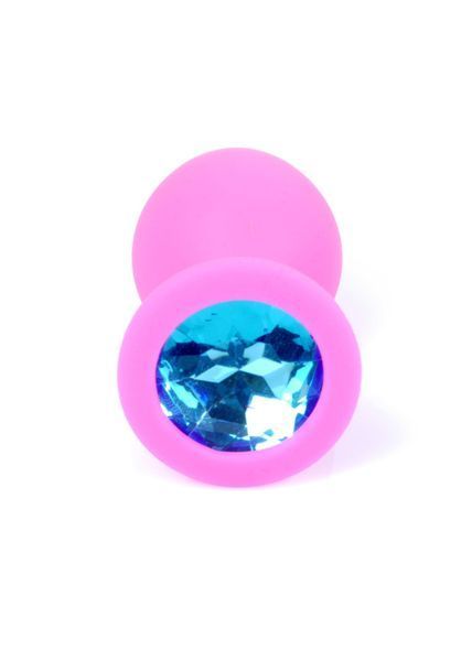 Анальна пробка Boys of Toys Jewellery Silicone Pink Plug M Light Blue 62530064-00085 фото