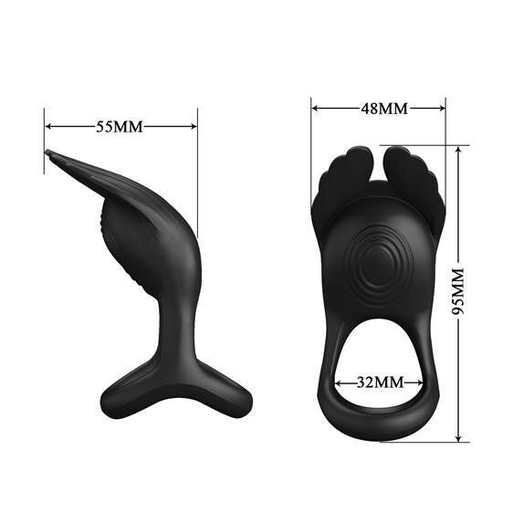 Ерекційне кільце Pretty Love Silas Vibrant Penis Ring Black 6603BI-210318 фото