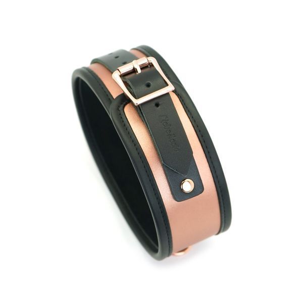 Широкий нашийник з повідцем Liebe Seele Rose Gold Memory Collar with Leash, натуральна шкіра SO9494 фото