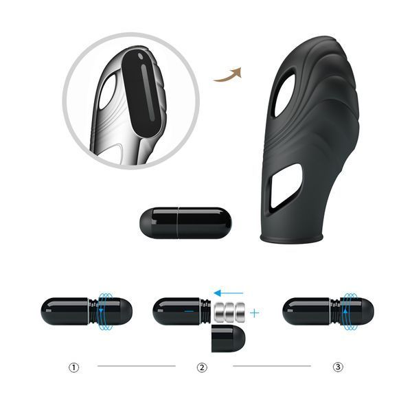 Вібратор на палець з вібрацією Pretty Love Lich Finger Vibrator Black 6603BI-014752 фото