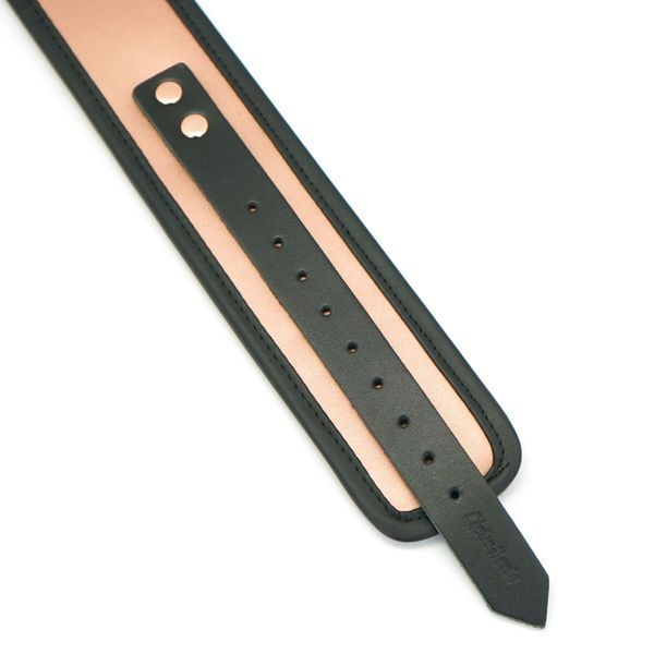 Широкий нашийник з повідцем Liebe Seele Rose Gold Memory Collar with Leash, натуральна шкіра SO9494 фото