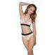 Еластичний топ з мереживом Passion PS001 TOP XL, ecru SO4181 фото 2