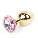 Анальна пробка Boys of Toys Jewellery Gold Plug Light Pink, d - 2,7 см 62530064-00018 фото 1