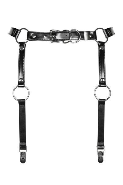 Гартери Obsessive A741 garter belt black O S, штучна шкіра SO7854 фото