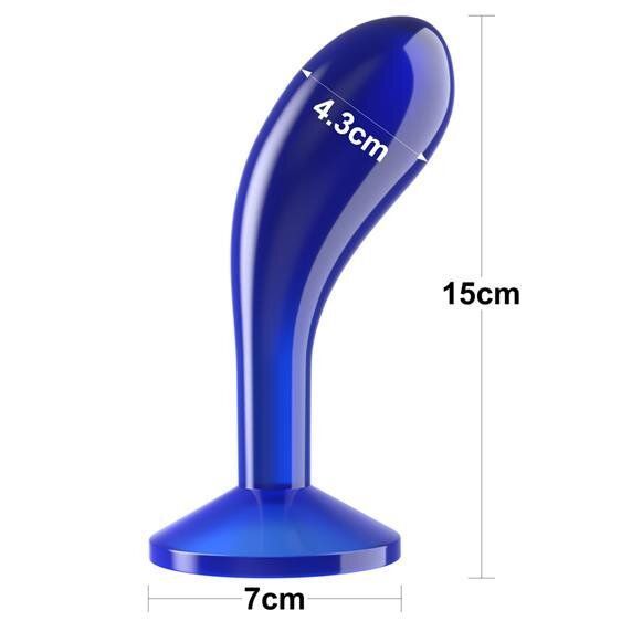 Анальна пробка LoveToy Flawless Clear Prostate Plug 6" Blue 6452LV310319 фото