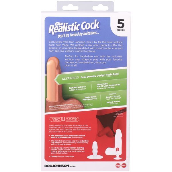Фалоімітатор Doc Johnson The Realistic Cock ULTRASKYN - 5 Inch with Balls Caramel SX4475 фото
