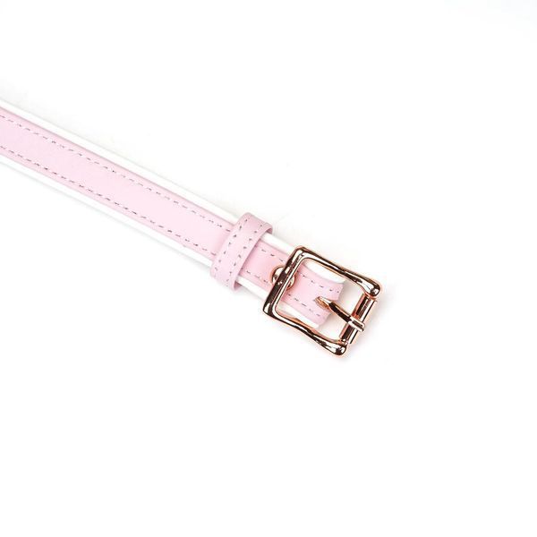 Шкіряна маска на очі Liebe Seele White & Pink Fairy Goat Leather Blindfold SX2824 фото