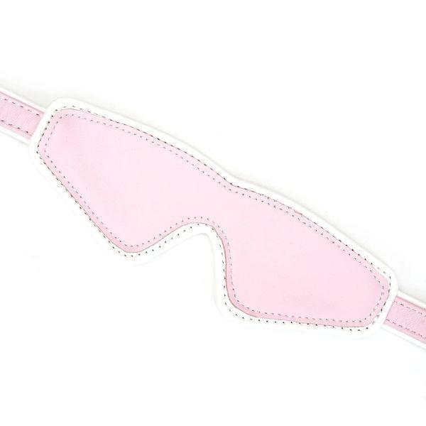 Шкіряна маска на очі Liebe Seele White & Pink Fairy Goat Leather Blindfold SX2824 фото