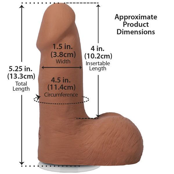 Фалоімітатор Doc Johnson The Realistic Cock ULTRASKYN - 5 Inch with Balls Caramel SX4475 фото