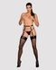 Гартери Obsessive A741 garter belt black O S, штучна шкіра SO7854 фото 3