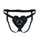 Трусики Серце для страпону з натуральної шкіри Feral Feelings - Hearts Strap-on Belt Black SO9417 фото 2