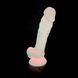 Фалоімітатор SilexD Johnny Pink Glow in the dark, двошаровий, силікон+Silexpan, діаметр 3,5см SO7026 фото 4