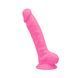Фалоімітатор SilexD Johnny Pink Glow in the dark, двошаровий, силікон+Silexpan, діаметр 3,5см SO7026 фото 1
