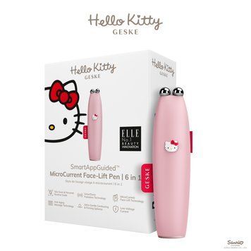 Мікрострумова ручка для підтяжки обличчя GESKE MicroCurrent Face-Lift Pen 6в1 by Hello Kitty pink HB0251 фото