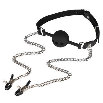 Набір БДСМ Erospace Wild Play Mouth Gag With Nipple Clamps C15 62050072-0015 фото