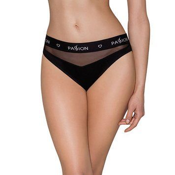 Трусики з прозорою вставкою Passion PS006 PANTIES XL, black SO4233 фото