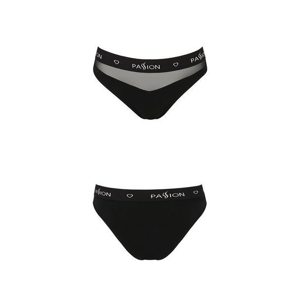 Трусики з прозорою вставкою Passion PS006 PANTIES XL, black SO4233 фото