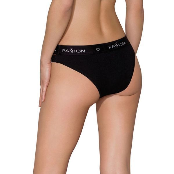 Трусики з прозорою вставкою Passion PS006 PANTIES XL, black SO4233 фото