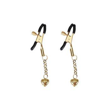 Затискачі для сосків Liebe Seele Hollow Heart Nipple Clamps Gold SX1685 фото