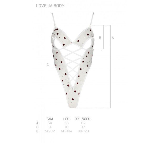 Еротичний боді з малюнком Passion LOVELIA BODY, white SO4757 фото