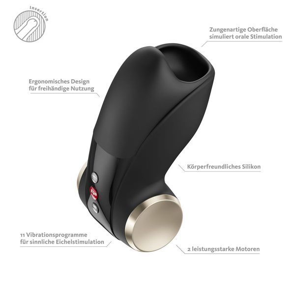 Мастурбатор для головки пеніса Fun Factory COBRA LIBRE II Black, 2 мотори, гра без рук SX4304 фото