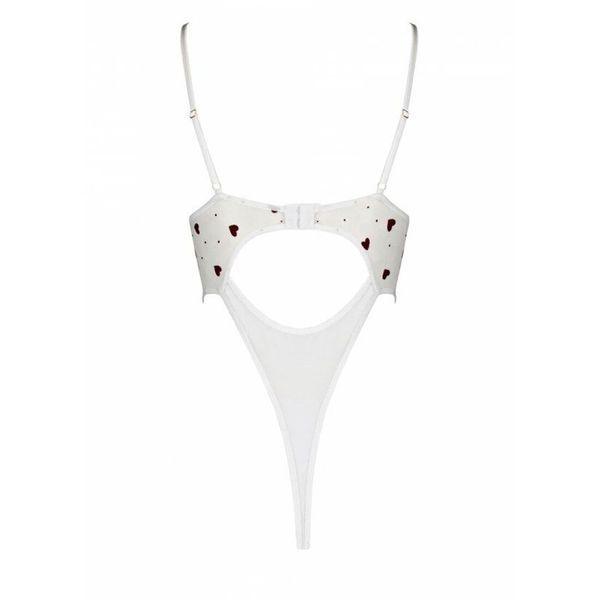 Еротичний боді з малюнком Passion LOVELIA BODY, white SO4757 фото