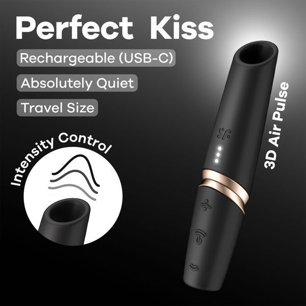 Вакуумний стимулятор Satisfyer Perfect Kiss, магнітна технологія 3D Air Pulse, 30 режимів роботи SX2161 фото