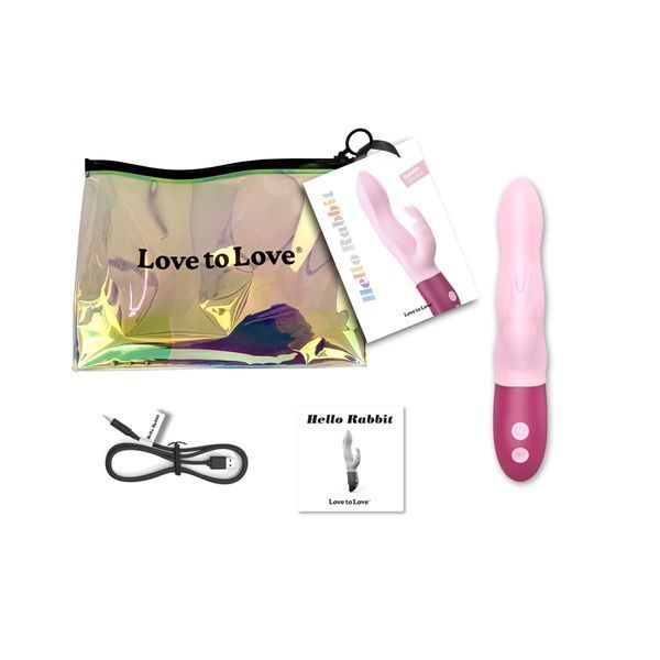 Вібратор-кролик Love To Love Hello Rabbit Rose з гнучким стовбуром і стимуляцією точки G, 2 мотори SO3352 фото