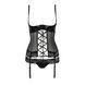 Корсет з відкритими грудьми Passion Exclusive NORTH CORSET L XL, black, пажі, трусики, шнурівка PS24005 фото 5
