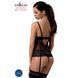 Корсет з відкритими грудьми Passion Exclusive NORTH CORSET L XL, black, пажі, трусики, шнурівка PS24005 фото 2