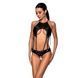 Боді з відкритим доступом Passion TASMINA BODY XXL XXXL, black, екошкіра, шнурівки, ажурні мережива SO7110 фото 1