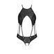 Боді з відкритим доступом Passion TASMINA BODY XXL XXXL, black, екошкіра, шнурівки, ажурні мережива SO7110 фото 3