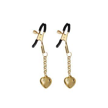 Затискачі для сосків Liebe Seele Solid Heart Nipple Clamps Gold SX1686 фото