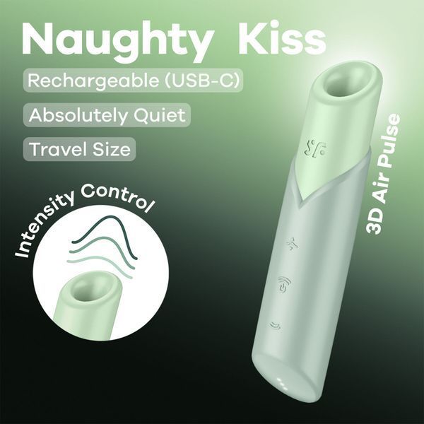 Вакуумний стимулятор Satisfyer Naughty Kiss, магнітна технологія 3D Air Pulse, 30 режимів роботи SX2162 фото
