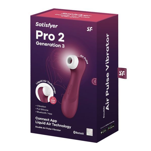 Вакуумний кліторальний стимулятор Satisfyer Pro 2 Generation 3 with Liquid Air Connect App Wіnе Red SO7774 фото