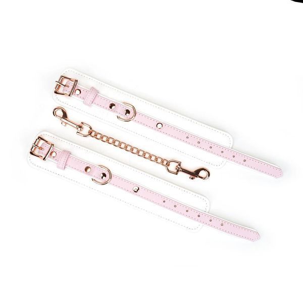 Наручники Liebe Seele White & Pink Fairy Goat Leather Hand Cuffs SX2827 фото