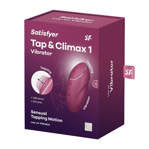 Вібростимулятор-пульсатор Satisfyer Tap & Climax 1 Red, ефект постукування пальцем, 2 мотори SX0566 фото