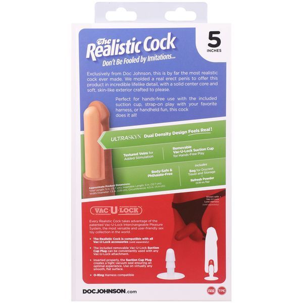 Фалоімітатор Doc Johnson The Realistic Cock ULTRASKYN - 5 Inch Caramel SX4481 фото