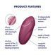 Вібростимулятор-пульсатор Satisfyer Tap & Climax 1 Red, ефект постукування пальцем, 2 мотори SX0566 фото 7