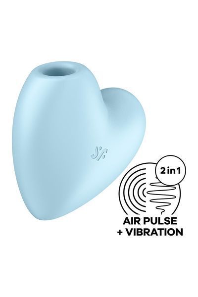 Вакуумний стимулятор клітора з вібрацією Satisfyer Cutie Heart Blue SO6287 фото