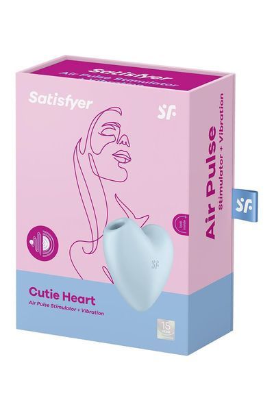 Вакуумний стимулятор клітора з вібрацією Satisfyer Cutie Heart Blue SO6287 фото