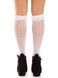 Шкарпетки ажурні з рюшами Leg Avenue Sweetheart Ruffle Cuff Knee Highs White, високі SX1049 фото 4