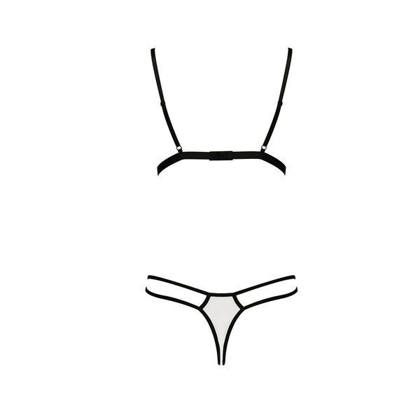 Комплект білизни Passion ORIHIME SET, white, стрепи, ліф і трусики EL16408 фото