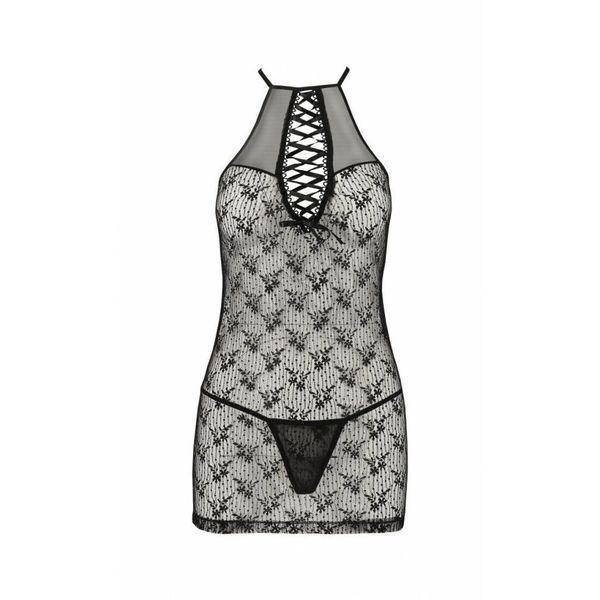 Напівпрозора сорочка Passion AZALIA CHEMISE XXL XXXL, black SO4135 фото