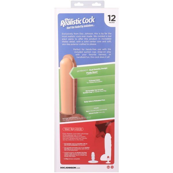 Фалоімітатор Doc Johnson The Realistic Cock ULTRASKYN - 12 Inch Hung with Balls Vanilla SX4438 фото